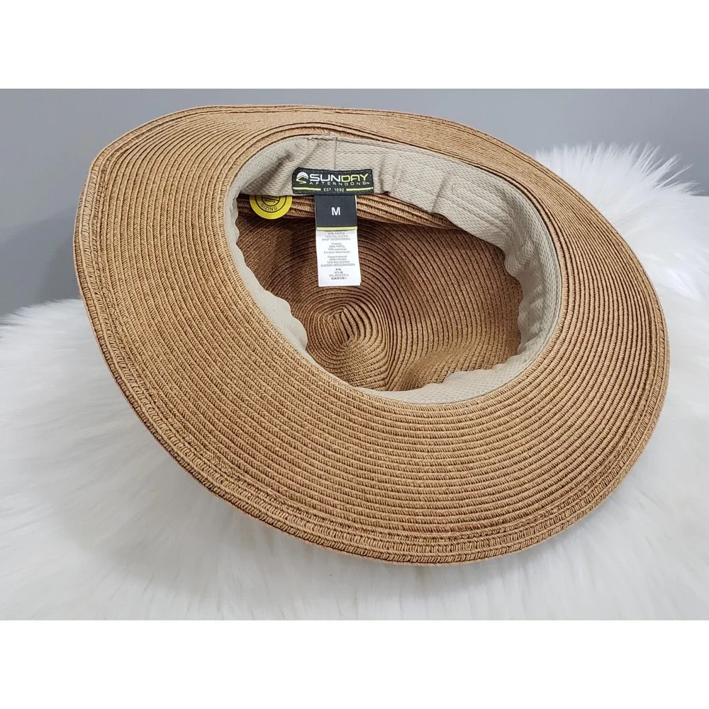 NEW Sunday Afternoons Women's Tan Havana Hat MEDIUM UPF‎ 50+